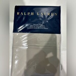 MSRP $90 Ralph Lauren Rl 464 Percale Twin Flat Sheet Gray-Beige 71x102in